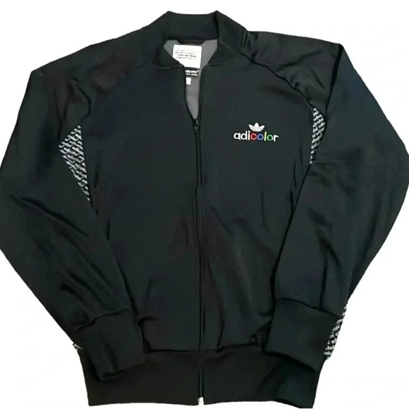 Adidas Adicolor BK5 Track Top Jacket Black Series Size medium zip streetwear Y2K - Picture 1 of 11